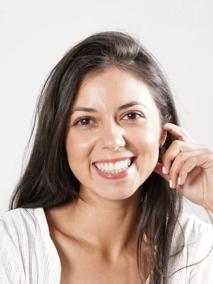 Mulher sorrindo, retrato